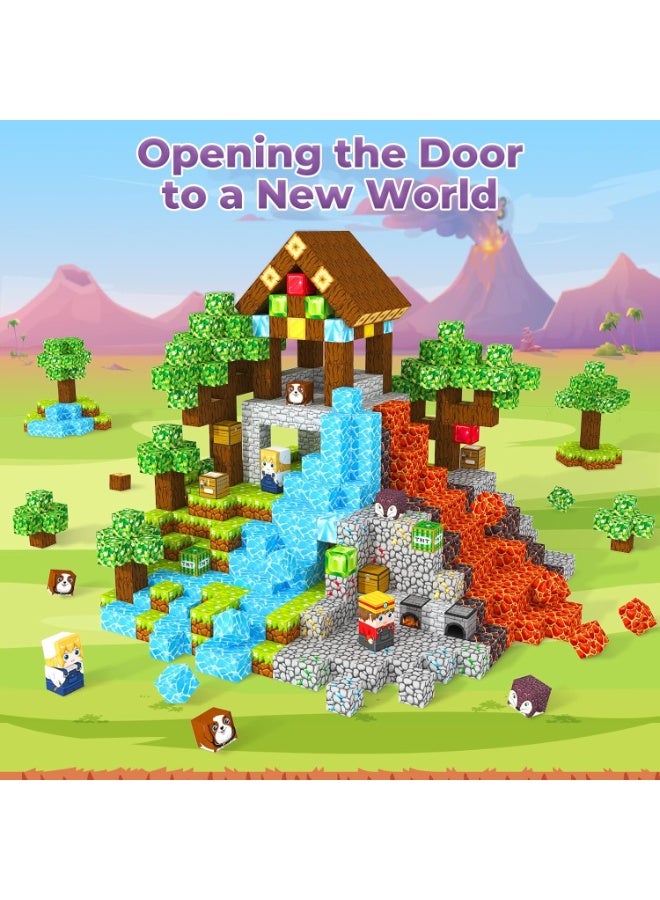 Avrini 204PCS Building Blocks for Kids, Building Toys STEM Montessori Sensory Toys for Boys & Girls Age 3 to 7 Years Old. Includes 3 Human Figure and 1 Horse. - Image 3